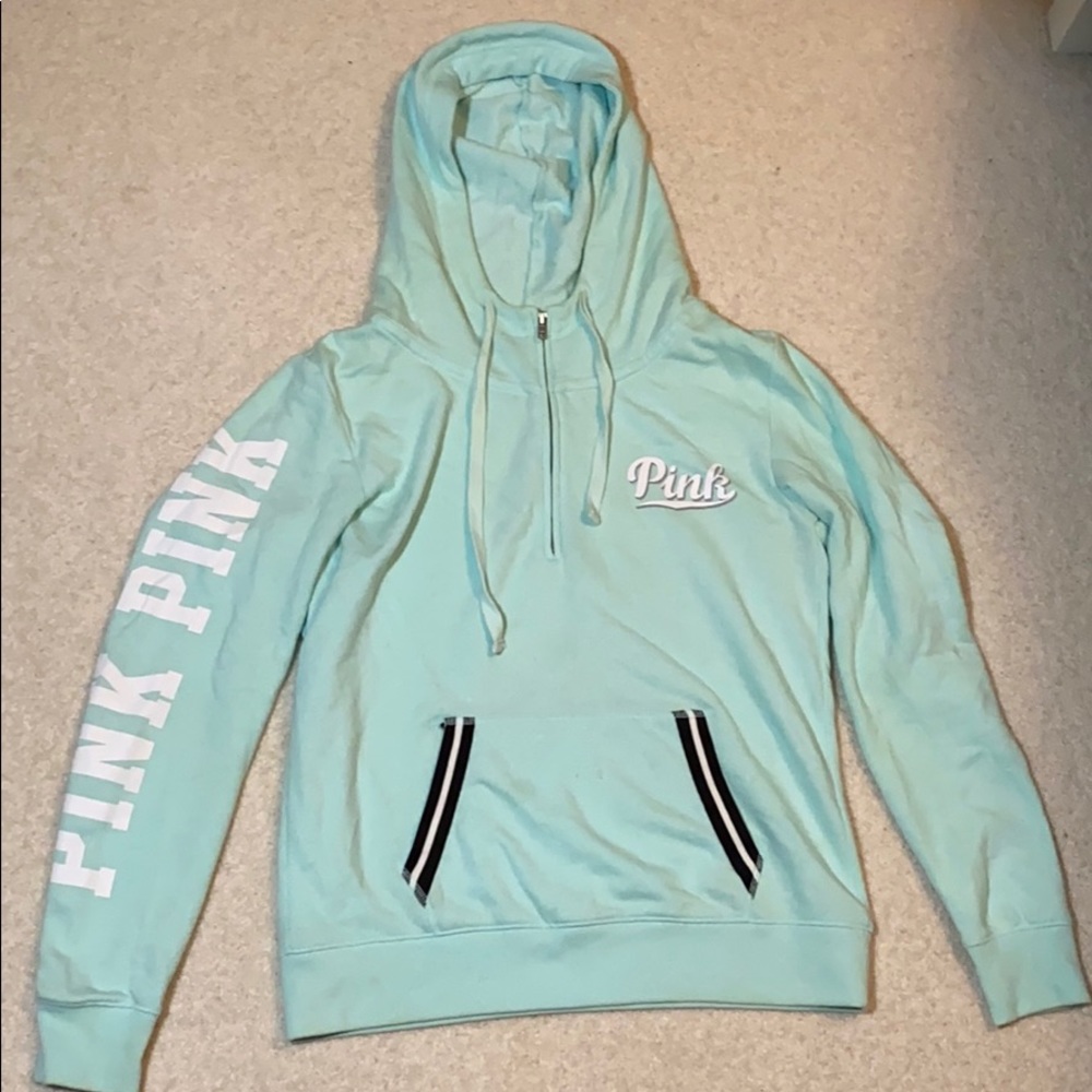light blue/green sweatshirt